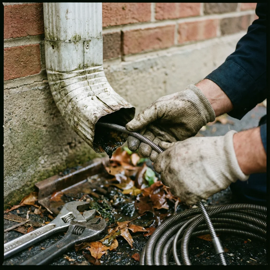 Débouchage de gouttières et descentes pluviales